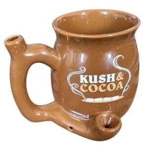 Kush & Cocoa Mug & Pipe Brown Ceramic Mug NWOT